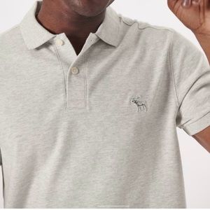 Abercrombie & Fitch Men’s Don’t Sweat it Collection Polo, Heather Grey, L